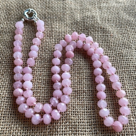 Rose Quartz Rondelle Stone knotted Handmade New Amazing Quality New - Picture 10 of 13